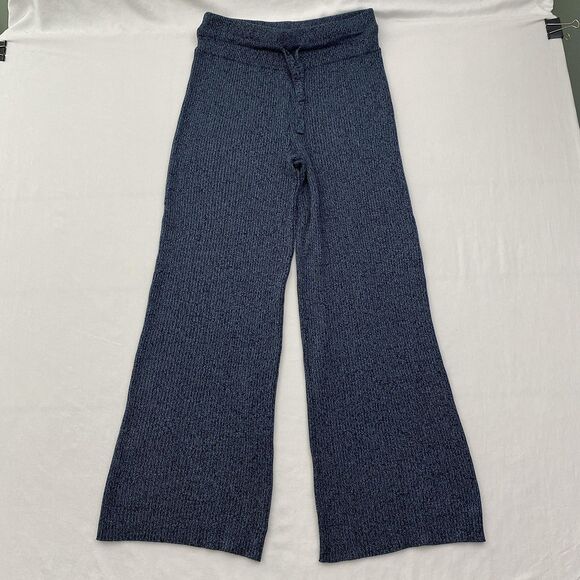 Athleta Reverie Wide Leg Lounge Pants Womens Medium Blue Heather Sweater Knit - Picture 1 of 13